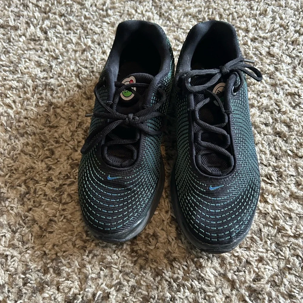 Nike Black Sneakers with Teal Knit Accents